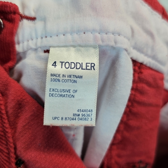 OshKosh B'gosh Girls Red Overalls with Adjustable Straps Sz 4T Dog Embroidered - Picture 13 of 13